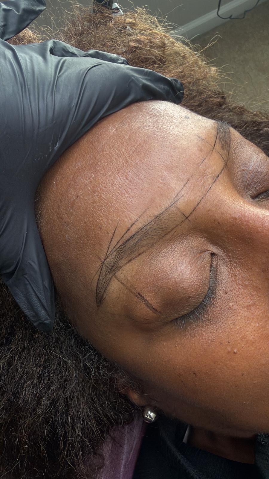 Brow microblading process